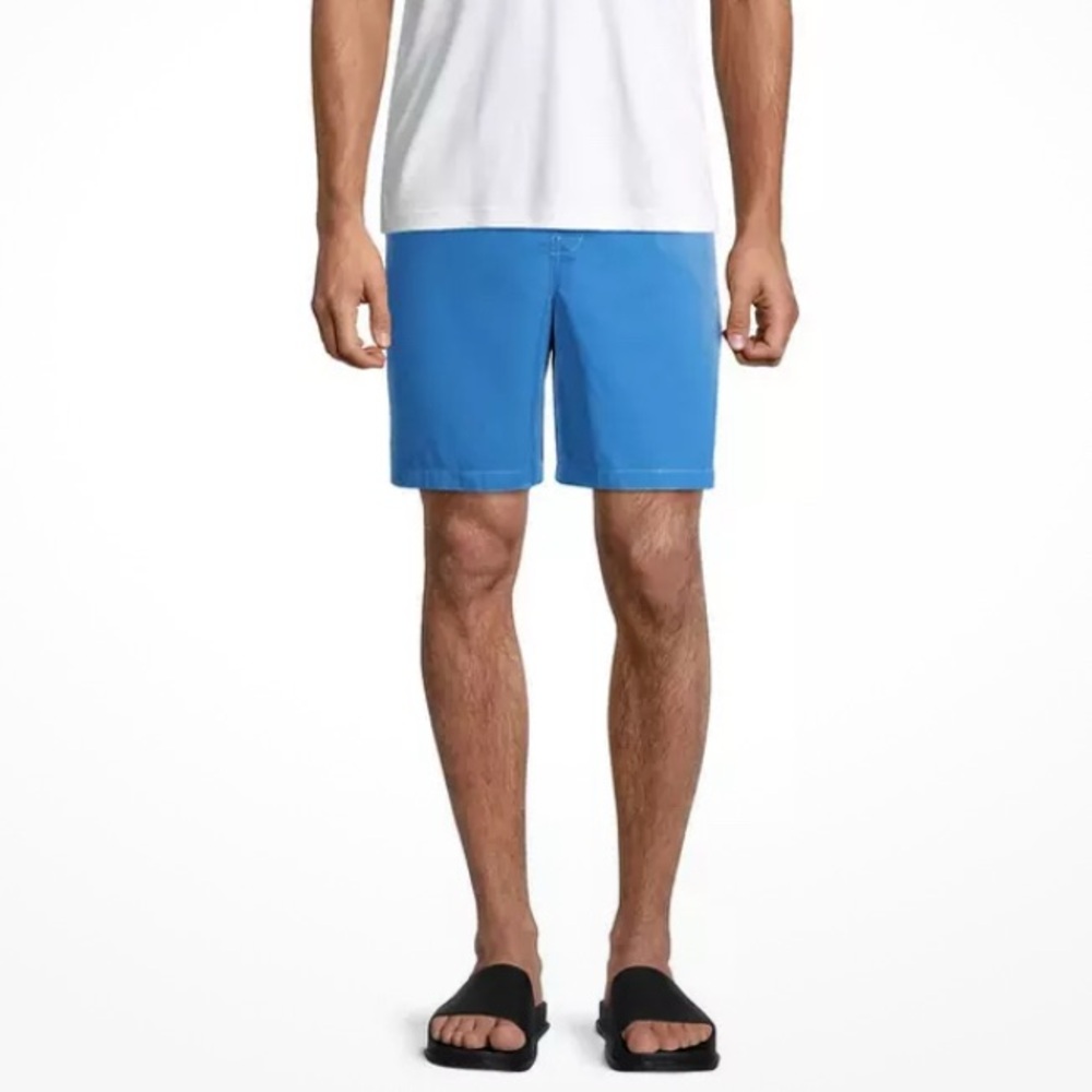 A.P.C. Louis Solid Regular Fit Swim Trunks in Blue, Size S NEW w/Tag $195